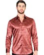 Camisa Burgundy-Gold De Moda El Señor De Los Cielos 44546