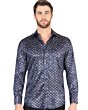 Camisa Navy-Gold De Moda El Señor De Los Cielos 44548
