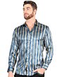 Camisa Con Líneas De Grecas Doradas Color Teal 44580