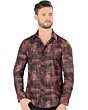 Camisa Montero Modern Fit Burgundy Estampada 0434