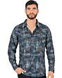 Camisa Montero Modern Fit Teal Estampada 0434