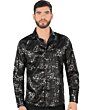 Camisa Montero Modern Fit Negra Estampada 0795