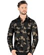 Camisa Negra Con Grecas Montero Fashion 0800