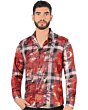 Camisa Multicolor De Moda Montero 0801 Rojo