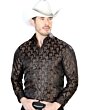 Camisa De Color Negro Con Café Jacquard Centenario 43759