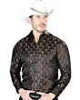 Camisa De Color Negro Con Café Jacquard Centenario 43759