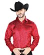 Camisa Jacquard Centenario 43764 Color Rojo Con Azul