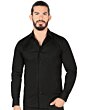 Camisa Negra Clásica Solida Lamasini 1436 Manga Larga