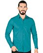 Camisa Clásica Color Turquesa Solida Lamasini 1436