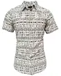 Montero 0451 White Men's Shirt with Black Geometric Patterns