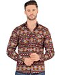 Camisa Casual Manga Larga Vino Montero 3004