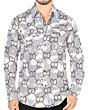 Front view of Men's Chain Print Shirt - Lamasini 0102, featuring long sleeves and a detailed chain pattern.
