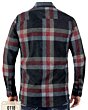 Back view of Men's Black Plaid Shirt with subtle paisley details - Lamasini 0118.