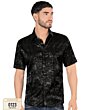 Camisa Lamasini Negra Modern Fit 0123 Manga Corta