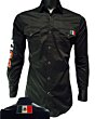 Camisa Montero 0459 Negra con Bordado México en la Manga y Bolsillo en el Pecho
