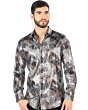 Camisa Estampada De Moda Montero 3002 Color Negro
