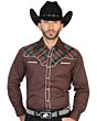 CAMISA VAQUERA MANGA LARGA EL GENERAL 2019-108 COLOR CAFÉ