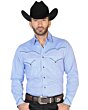 CAMISA VAQUERA ESTAMPADA Y BORDADA EL GENERAL 2019-144 COLOR AZUL REY