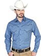 CAMISA VAQUERA ESTAMPADA Y BORDADA EL GENERAL 2019-146 COLOR AZUL MARINO