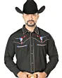 Camisa Negra Bordada Calavera Toro Bighorn Texas 126671