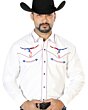 Camisa Blanca Bordada Calavera Toro Bighorn Texas 126672