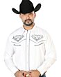 Camisa Blanca Bordada Calavera De Toro Con Estrella 126677
