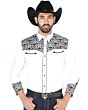 Camisa Vaquera Bordada De Lujo Blanca 126705