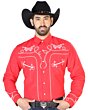 Camisa Blanca Bordada Con Diseño De Soga Y Espuelas