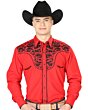 Camisa El Señor DL Cielos Bordada Rojo-Negro Vaquera 43298