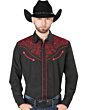 Camisa El Señor DL Cielos Negra Bordado Rojo Vaquera 44187