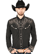 Camisa Vaquera Bordada El Señor De Los Cielos Color Negro