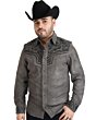 Camisa Vaquera De Gamuza Bordada Color Gris WD 11-919