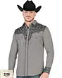 Camisa Vaquera Bordada Gris Lamasini 2208