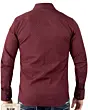 Back view of Men's Burgundy Long Sleeve Shirt with Subtle Dots - Snap Button - Modern Fit - Lamasini 0115.