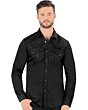 Camisa Vaquera Bordada Montero Negra VA3541