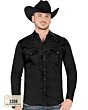 Camisa Vaquera Bordada Negra Lamasini 2208