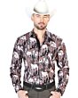 Camisa Vaquera Fina ESDLC 43699 Color Café Diseño Caballos