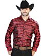 Camisa Jacquard Fina Color Rojo Con Azul Centenario 43702