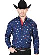 Camisa Vaquera Caballos ESDLC 43715 Color Azul