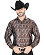 Camisa Fina Jacquard Centenario 43751 Color Café