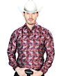 Camisa Roja-Azul Jacquard Fina Centenario 43766