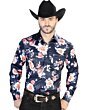 Camisa Navy Vaquera Estampado Rosas ESDLC 44089