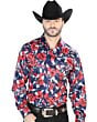 Camisa Vaquera Estampado Rosas ESDLC 44098 Color Ladrillo