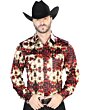Camisa Vaquera Estampada ESDLC 44103 Color Burgundy