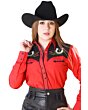 Blusa Vaquera Bordada Roja WD 11-543