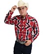 Camisa Vaquera A Cuadros White Diamonds Western Wear 10-935 Color Rojo