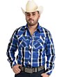 Camisa Vaquera De Cuadros White Diamonds Western Wear 10-936 Color Azul