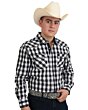Camisa Vaquera Tradicional De Cuadros White Diamonds 10-937 Color Negro / Blanco
