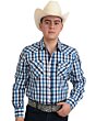 Camisa Vaquera Tradicional A Cuadros White Diamonds Western Wear 10-938 Color Azul / Blanco