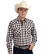 Camisa Vaquera Tradicional A Cuadros White Diamonds Western Wear 10-939 Color Café / Blanco
